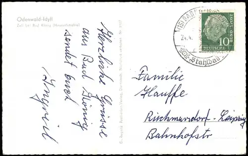 Zell im Odenwald-Bad König Odenwald-Idyll (Heusselsmühle) 1960