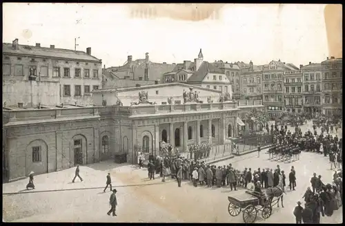 Postcard Posen Poznań Aufziehen der Hauptwache 1916  Feldpost (nach Pirna)