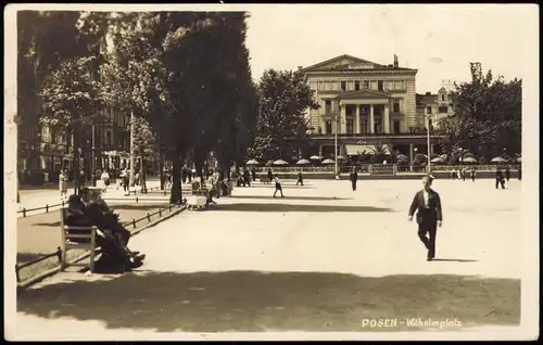 Postcard Posen Poznań Partie am Wilhelmplatz 1940