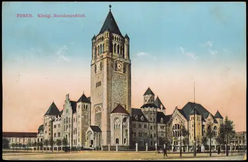 Posen Poznań Schloß (Castle) 1916    Feldpost gelaufen (nach Schönheide)