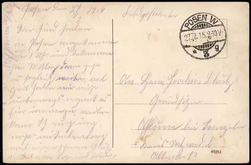 Postcard Posen Poznań Ansiedlungskommision 1915  gel. Feldpoststempel Posen