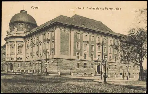Postcard Posen Poznań Ansiedlungskommision 1911  gel. Feldpoststempel