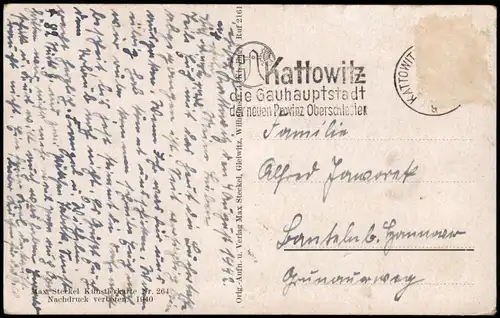 Postcard Kattowitz Katowice Behörden Regierungsgebäude 1942/1940