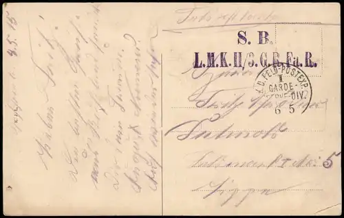 Postcard Mielau Mława Mława Zielony rynek 1915 Feldpost gel  S.B. Briefstempel