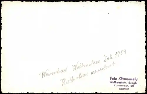 Foto Warmbad-Wolkenstein Kulturhaus neuerbaut 1953 Foto