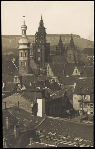 Ansichtskarte Heilbronn Blick über die Dächer zur Kirche - Fotokarte 1923