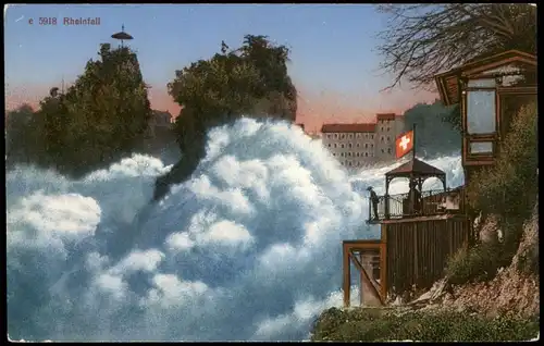 Ansichtskarte Neuhausen am Rheinfall Rheinfall, Plattform 1912