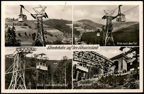 Freiburg im Breisgau Mehrbildkarte 4 Ansichten der Schwebebahn 1950
