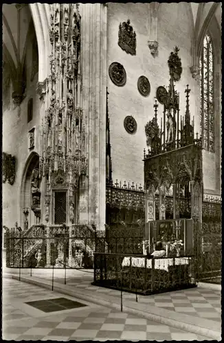 Ulm a. d. Donau Chor mit Sakramenishaus Münster Innenansicht 1960