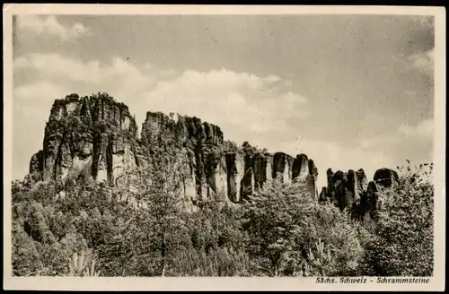 Ansichtskarte Bad Schandau Sächs. Schweiz Schrammsteine 1950