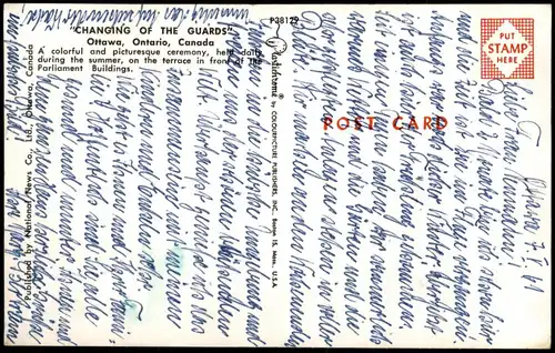 Postcard Ottawa Changing of the guards 1961