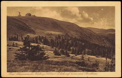 Ansichtskarte Feldberg   Feldberg (1500m) Schwarzwald 1922 Stempel Turmwart