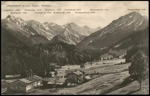 Ansichtskarte Oberstdorf (Allgäu) Gehöft am Hang 1913