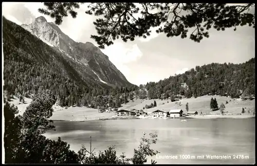 Ansichtskarte Mittenwald Lautersee mit Wetterstein Berg-Panorama 1960