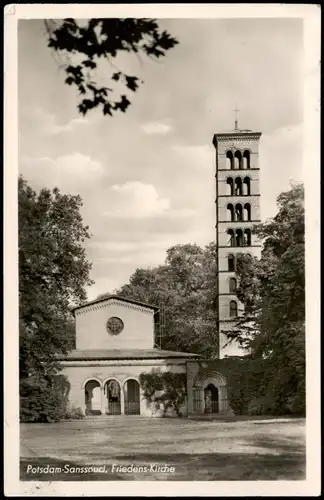 Ansichtskarte Potsdam Friedenskirche Partie a.d. Friedens-Kirche 1951