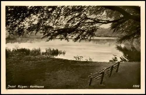 Stubbenkammer-Sassnitz Partie am Herthasee auf d. Insel Rügen DDR AK 1954