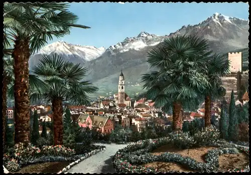 Cartoline Meran Merano Panorama-Ansicht 1965