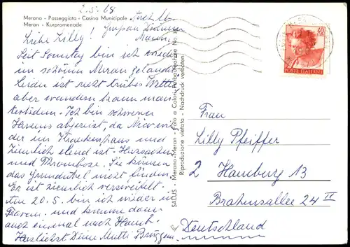 Cartoline Meran Merano Kurpromenade 1968