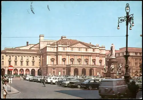 Cartoline Mailand Milano Teatro alla Scala, Vorplatz Auto Parkplatz 1967