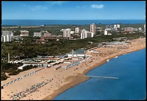 Pineta-Lignano Sabbiadoro Stadtteilansicht Strand vom Flugzeug aus 1969