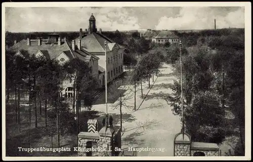 Ansichtskarte Königsbrück Kinspork Truppenübungsplatz - Haupteingang 1931