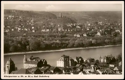 Ansichtskarte Königswinter Blick auf Godesberg 1932