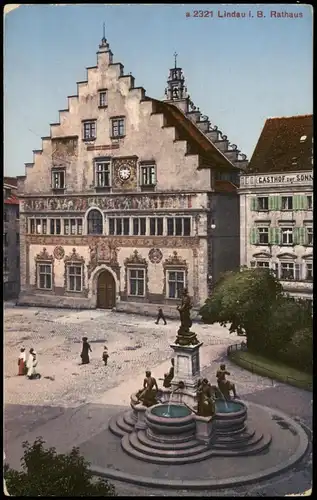 Ansichtskarte Lindau (Bodensee) Altes Rathaus 1914