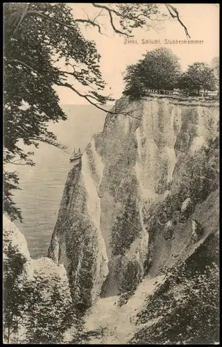 Ansichtskarte Stubbenkammer-Sassnitz Zerkl. Schlucht, Stubbenkammer 1911
