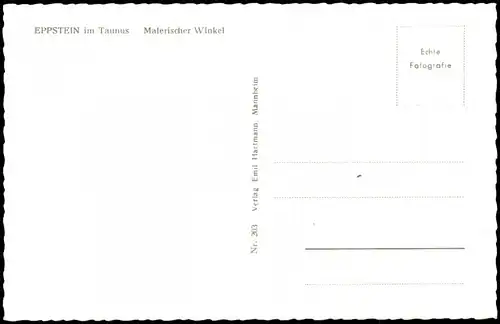 Ansichtskarte Eppstein (Taunus) Malerischer Winkel Ortsansicht 1960