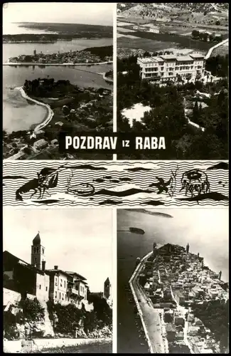 Rab Arbe Mehrbild-AK mit Luftaufnahme, Panorama-Ansicht uvm. 1960