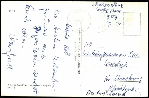 Rab Arbe Mehrbild-AK mit Luftaufnahme, Panorama-Ansicht uvm. 1960