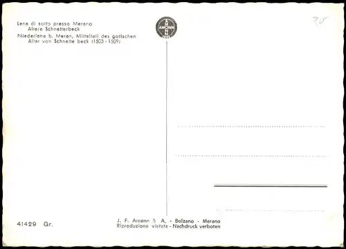 Meran Merano Niederlana b. Meran, Mittelteil des gotischen Altar 1960