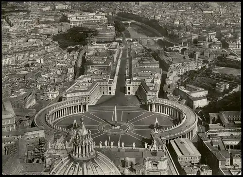 Rom Roma Luftaufnahme City Bereich mit Petersplatz, Piazza S. Pietro 1959