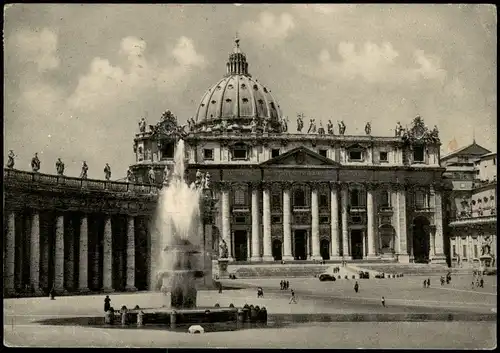 Cartoline Rom Roma Piazza S. Pietro Fontana 1952