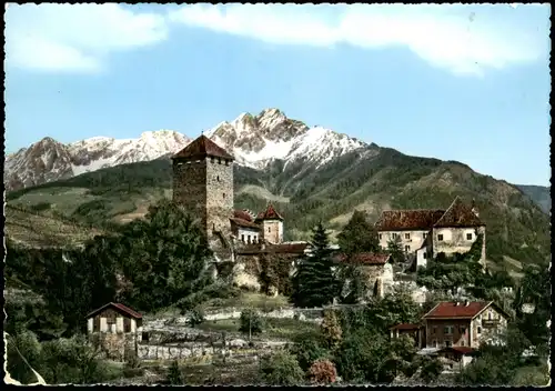 Cartoline Meran Merano Schloss Tirol mit Ifinger 1963