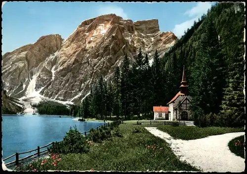 Cartoline .Trentino-Südtirol Dolomiten Wildsee gegen Seekofl 1959
