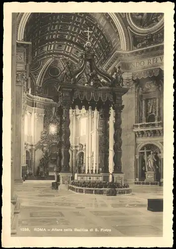 Rom Roma Kirche Innenansicht Altare nella Basilica di S. Pietro 1950