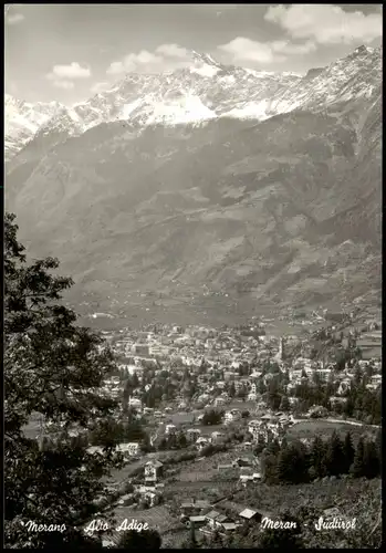 Cartoline Meran Merano Panorama-Ansicht Alto Adige Südtirol 1963