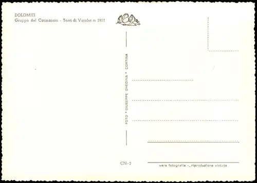 .Trentino-Südtirol Gruppo del Catinaccio Torri di Vajolet m 2821 1960