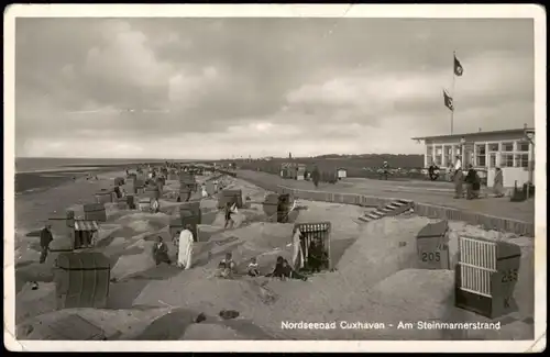 Ansichtskarte Cuxhaven Nordseepad Am Steinmarnerstrand 1940