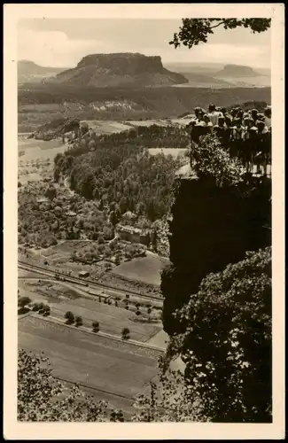 Ansichtskarte Rathen Blick von der Bastei 1954