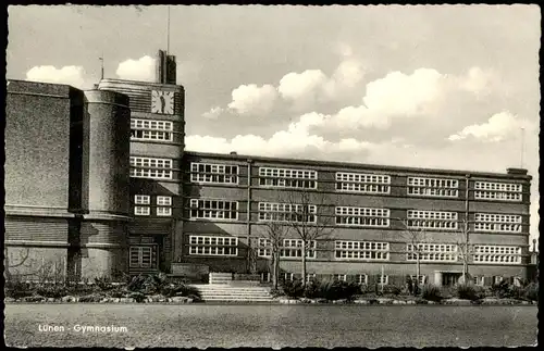 Ansichtskarte Lünen (Westfalen) Gymnasium & Schule, Schulgebäude 1958