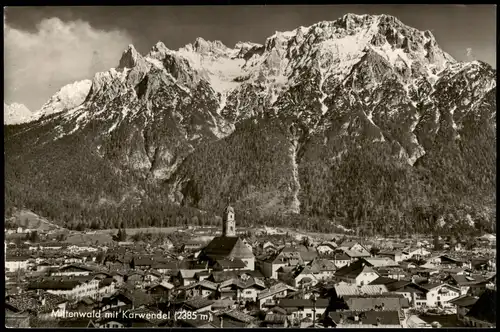 Ansichtskarte Mittenwald Panorama-Ansicht Blick zum Karwendel Gebirge 1960
