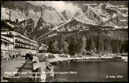 Garmisch-Partenkirchen Eibsee (1000 m) Waxenstein Riffelwand und Zugspitze 1960