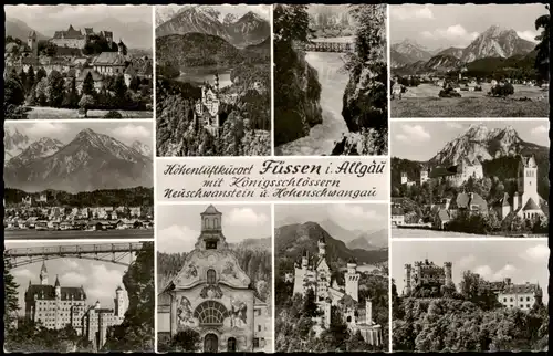 Ansichtskarte Füssen Mehrbild-AK mit Umland- und Stadtteilansichten 1960