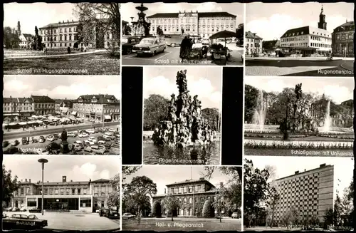 Erlangen Mehrbild-AK mit Marktplatz, Schloss, Bahnhof, Klinik uvm. 1964