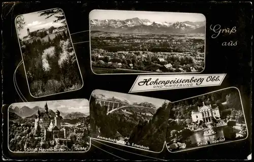Hohenpeißenberg Mehrbilkdarte mit Umland- und Ortsansichten 1960