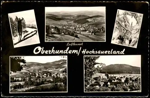 Ansichtskarte Oberhundem Mehrbildkarte mit Orts- und Umland-Ansichten 1960
