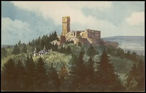 Ansichtskarte Königstein (Taunus) Burg Königstein - Künstlerkarte 1913