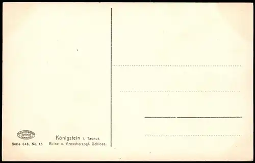 Ansichtskarte Königstein (Taunus) Burg Königstein - Künstlerkarte 1913